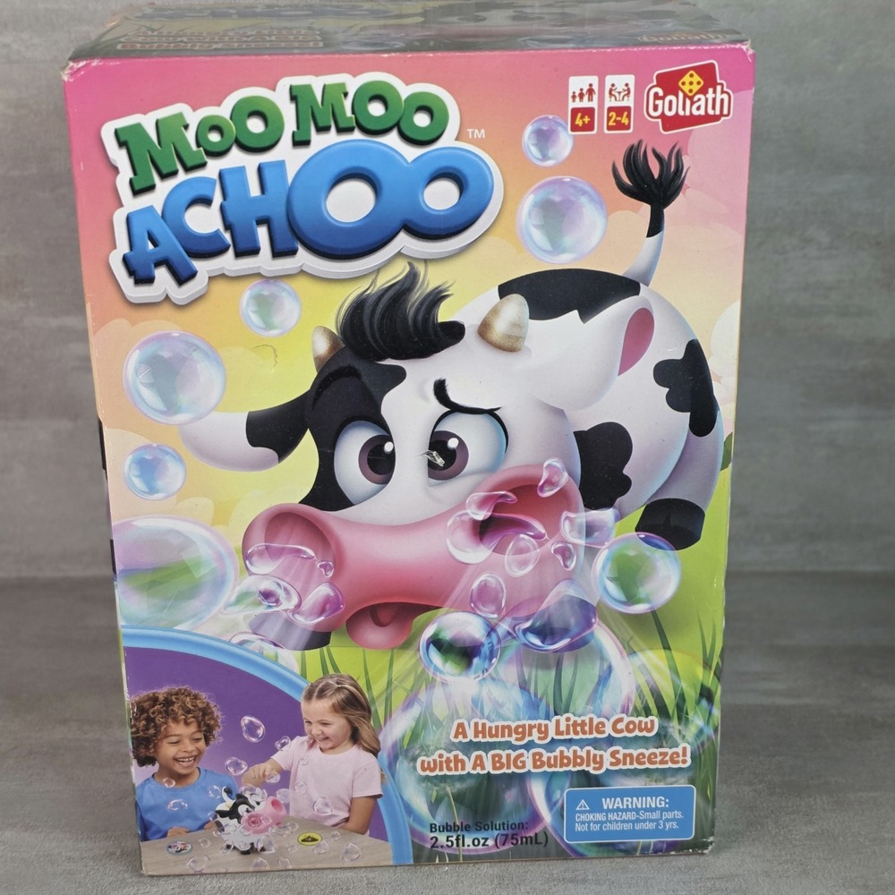 Goliath Moo Moo Achoo Game, Gather Clover Cards Before Sneezes Real Bubbles